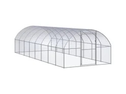 vidaXL Outdoor-Hühnerstall 3x8x2 m Verzinkter Stahl Modell 1