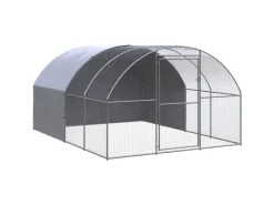 vidaXL Outdoor-Hühnerstall 3x4x2 m Verzinkter Stahl