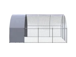 vidaXL Outdoor-Hühnerstall 3x4x2 m Verzinkter Stahl