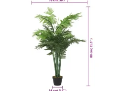 vidaXL Palme Künstlich 18 Blätter 80 cm Grün