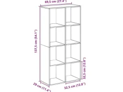 vidaXL Raumteiler Bücherregal Weiß 69,5 x 29 x 137,5 cm Holzwerkstoff 858021