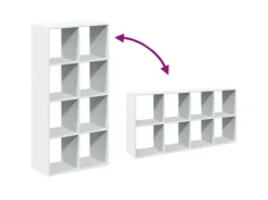 vidaXL Raumteiler Bücherregal Weiß 69,5 x 29 x 137,5 cm Holzwerkstoff 858021