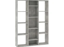 vidaXL Raumteiler/Bücherregal Betongrau 100x24x140 cm Holzwerkstoff