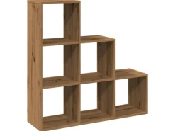 vidaXL Raumteiler-Bücherregal 3 Etagen Artisan-Eiche 99x29x99 cm 857966