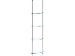 vidaXL Regal mit 5 Ablagen Transparent 30x30x130 cm Hartglas