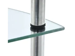 vidaXL Regal mit 5 Ablagen Transparent 30x30x130 cm Hartglas