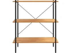 vidaXL Regal mit 3 Böden Schwarz und Eiche-Optik 80x40x92 cm