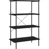 vidaXL Regal mit 4 Böden Schwarz 80x40x130 cm
