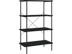 vidaXL Regal mit 4 Böden Schwarz 80x40x130 cm