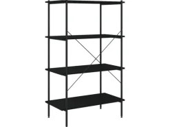 vidaXL Regal mit 4 Böden Schwarz 80x40x130 cm