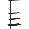 vidaXL Regal mit 5 Böden Schwarz 80x40x163 cm