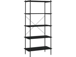 vidaXL Regal mit 5 Böden Schwarz 80x40x163 cm