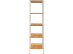 vidaXL Regal mit 5 Böden Weiß und Eiche-Optik 80x40x163 cm