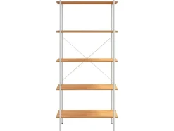 vidaXL Regal mit 5 Böden Weiß und Eiche-Optik 80x40x163 cm