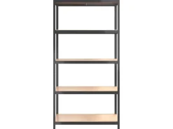 vidaXL Regale mit 5 Böden 2 Stk Anthrazit Stahl & Holzwerkstoff 152868