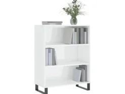 vidaXL Regalschrank Hochglanz-Weiß 69,5x32,5x90 cm Holzwerkstoff 828390