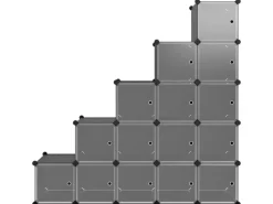 vidaXL Regalsystem mit 15 Würfeln und Türen Schwarz PP 340554