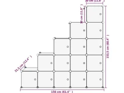 vidaXL Regalsystem mit 15 Würfeln und Türen Schwarz PP 340554