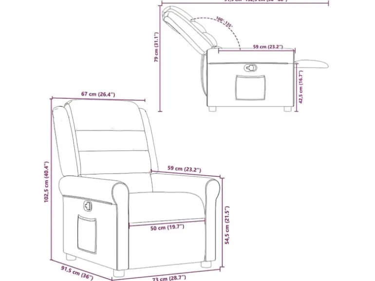 vidaXL Relaxsessel Braun Stoff 4015640