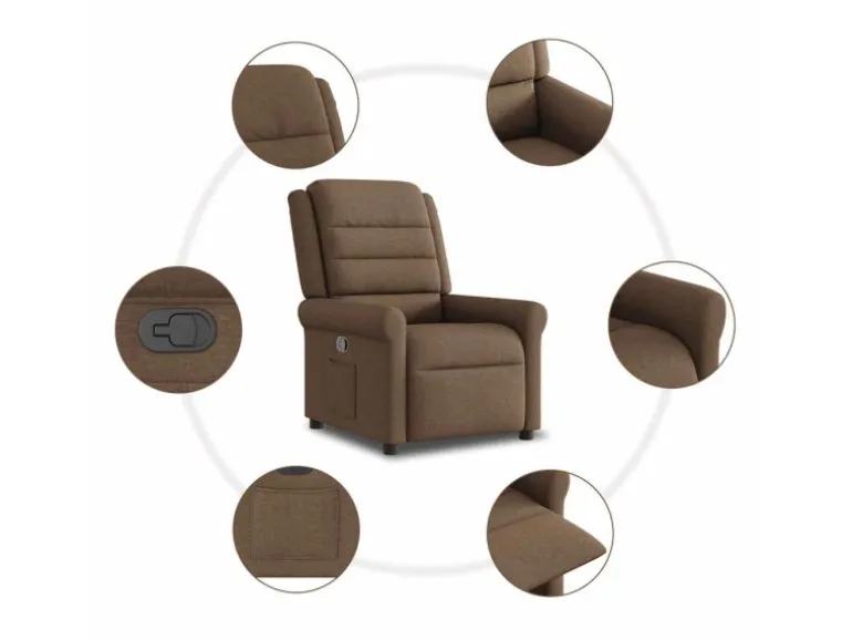 vidaXL Relaxsessel Braun Stoff 4015640