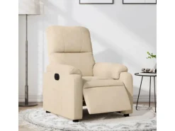 vidaXL Relaxsessel Elektrisch Creme Mikrofasergewebe Modell 4