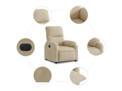 vidaXL Relaxsessel Elektrisch Creme Mikrofasergewebe Modell 4
