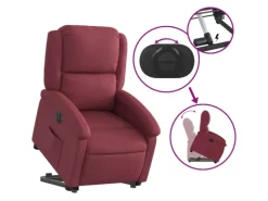vidaXL Relaxsessel mit Aufstehhilfe Elektrisch Weißrot Stoff Modell 7