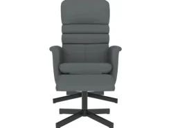 vidaXL Relaxsessel mit Fußhocker Grau Kunstleder Modell 5