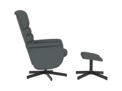 vidaXL Relaxsessel mit Fußhocker Grau Kunstleder Modell 5