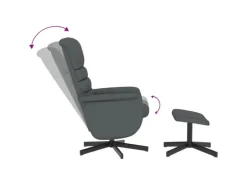 vidaXL Relaxsessel mit Fußhocker Grau Kunstleder Modell 5