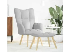 vidaXL Relaxsessel mit Fußhocker Wolkengrauer Stoff 4016777