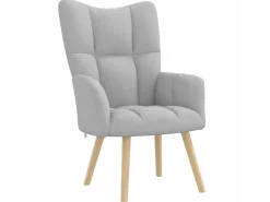 vidaXL Relaxsessel mit Fußhocker Wolkengrauer Stoff 4016777