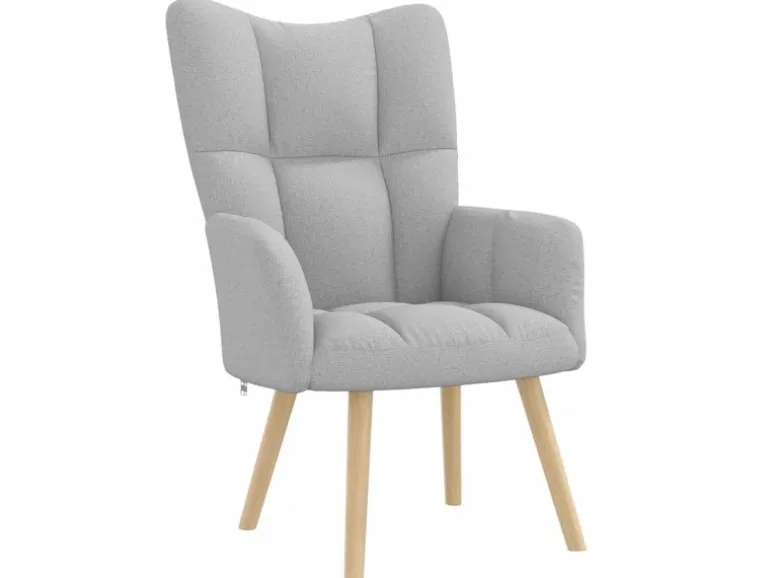 vidaXL Relaxsessel mit Fußhocker Wolkengrauer Stoff 4016777