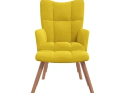 vidaXL Relaxsessel mit Hocker Senfgelb Samt Modell 6