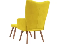 vidaXL Relaxsessel mit Hocker Senfgelb Samt Modell 6