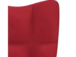 vidaXL Relaxsessel mit Hocker Weißrot Samt Modell 5
