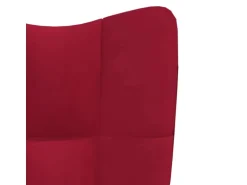 vidaXL Relaxsessel mit Hocker Weißrot Samt Modell 6