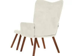 vidaXL Relaxsessel mit Hocker Creme Samt 4016830