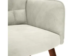 vidaXL Relaxsessel mit Hocker Creme Samt 4016830