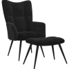 vidaXL Relaxsessel mit Hocker Schwarz Samt Modell 5