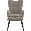 vidaXL Relaxsessel mit Hocker Hellgrau Samt Modell 5