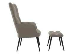 vidaXL Relaxsessel mit Hocker Hellgrau Samt Modell 5