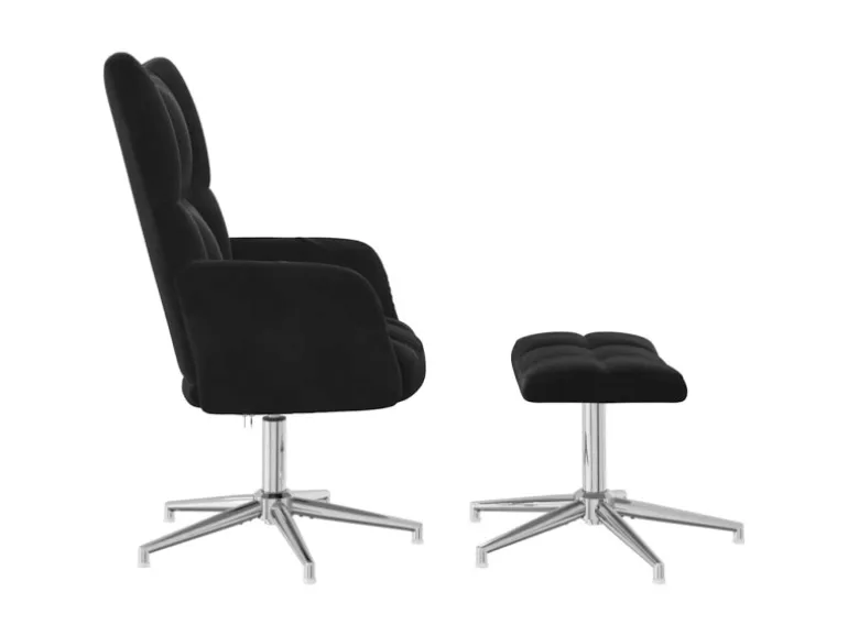 vidaXL Relaxsessel mit Hocker Schwarz Samt 328134
