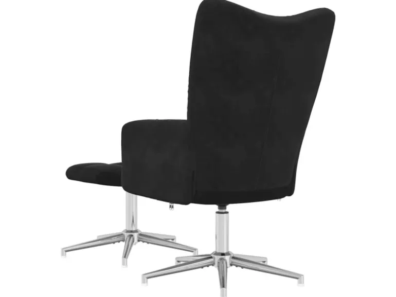 vidaXL Relaxsessel mit Hocker Schwarz Samt 328134