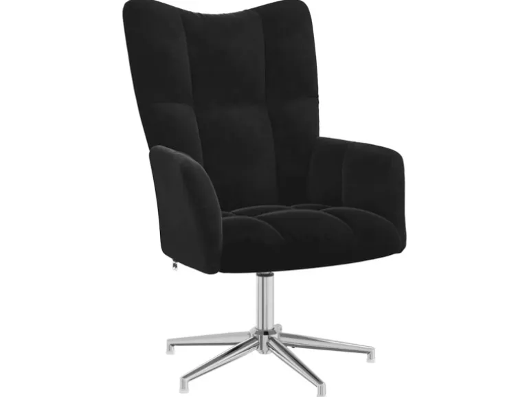 vidaXL Relaxsessel mit Hocker Schwarz Samt 328134
