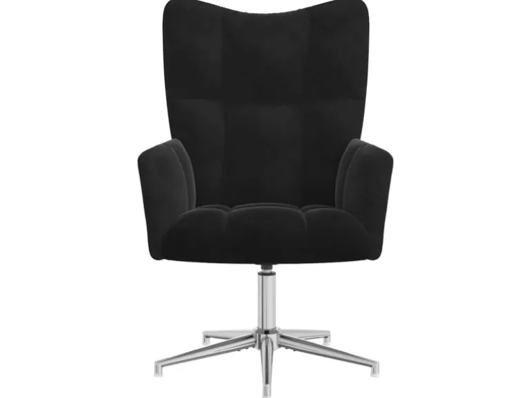 vidaXL Relaxsessel mit Hocker Schwarz Samt 328134