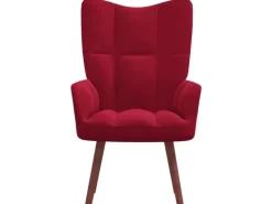 vidaXL Relaxsessel Weißrot Samt Modell 8
