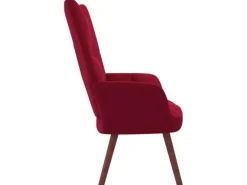 vidaXL Relaxsessel Weißrot Samt Modell 8