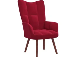 vidaXL Relaxsessel Weißrot Samt Modell 8