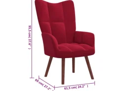 vidaXL Relaxsessel Weißrot Samt Modell 8
